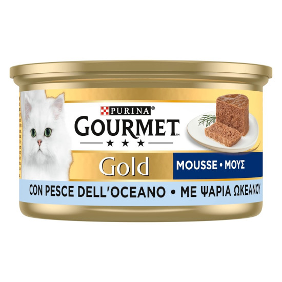 Gourmet Gold Mousse – hrană umedă completă pentru pisici adulte, cu ton, conservă 85 g